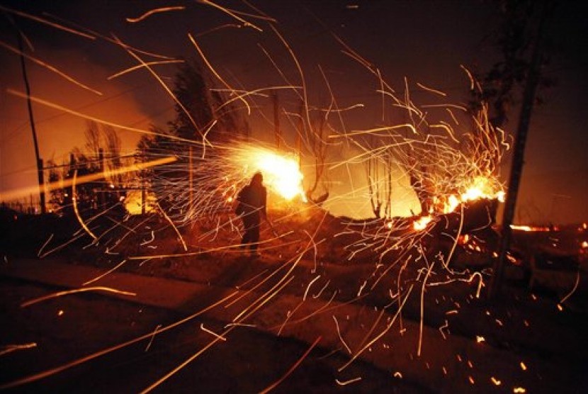Kebakaran hutan di Cili.