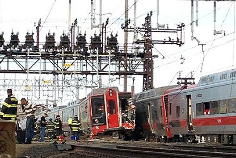 Kecelakaan Kereta di Fairfield, Connecticut, Amerika Serikat, Jumat (18/5).