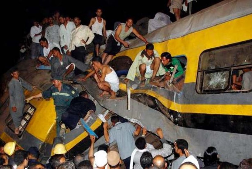 Kecelakaan tabrakan kereta di Mesir (ilustrasi)