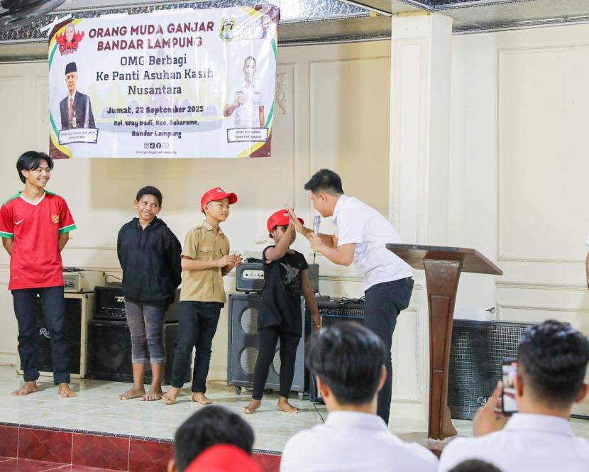 Keceriaan di Panti Asuhan Kasih Nusantara di Kelurahan Way Dadi, Kecamatan Sukarame, Bandar Lampung, Lampung. 