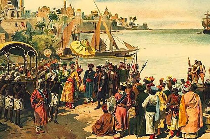 Pendakwah Islam dari Hadramaut Yaman konon adalah juga para pedagang. Kedatangan para pedagang Arab di Nusantara (ilustrasi).