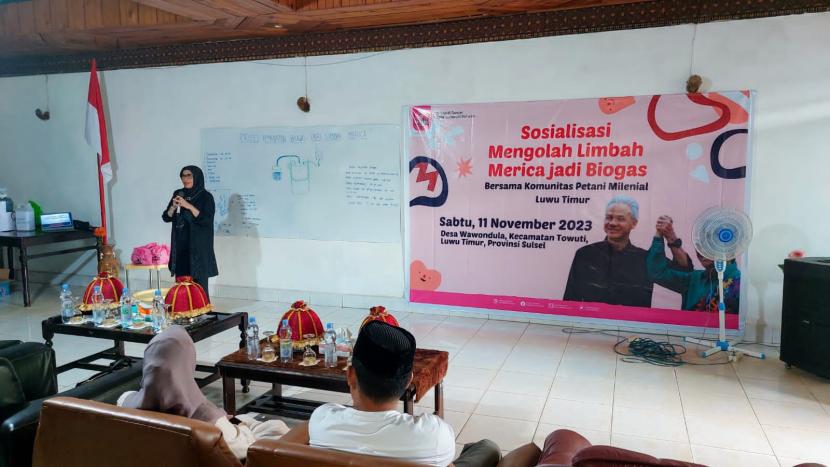 kegiatan Sosialisasi Mengolah Merica Menjadi Biogas di Desa Wowondula, Kecamatan Towuti, Kabupaten Luwu Timur, Sulawesi Selatan. 