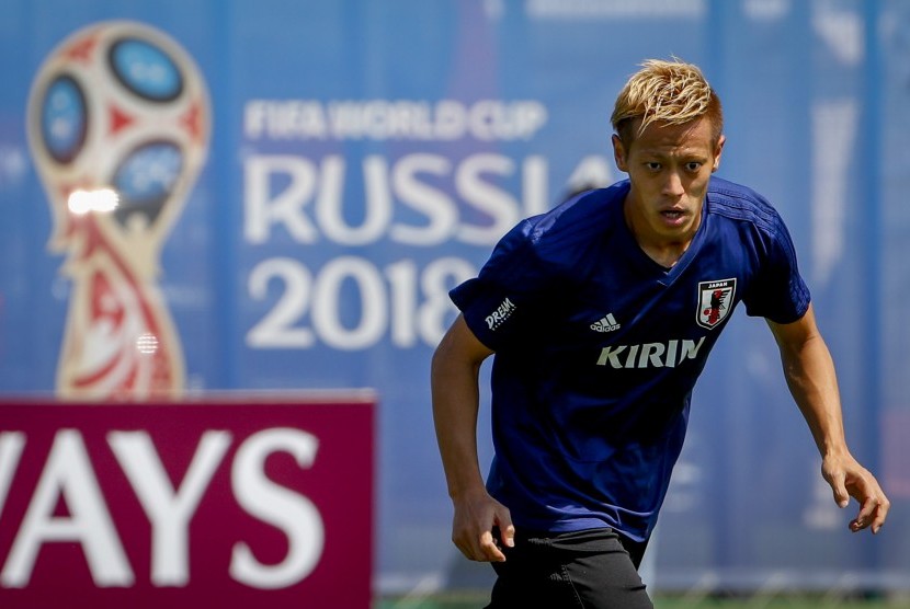 Keisuke Honda di pusat latihan Jepang di Piala Dunia 2018, Rusia