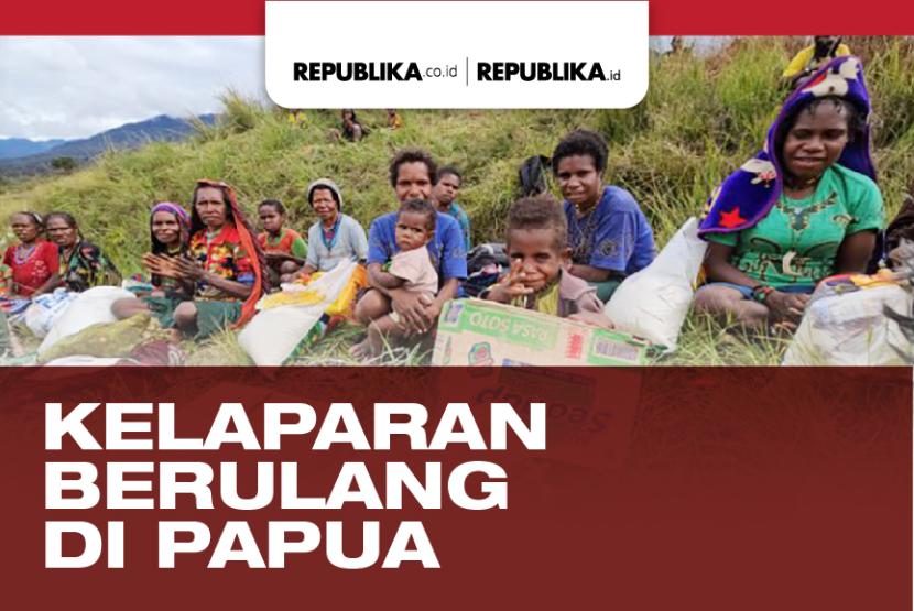KELAPARAN BERULANG DI PAPUA. Badan Nasional Penanggulangan Bencana (BNPB) melaporkan kesulitan bahan makanan sejak awal Juni 2023 di dua distrik di Kabupaten Puncak, Papua Tengah karena kekeringan