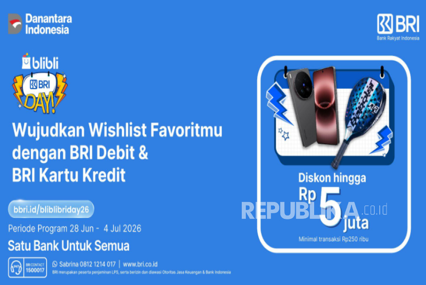 BRIDAY Blibli Banjir Diskon, Saatnya Borong Kebutuhan dengan Harga Spesial