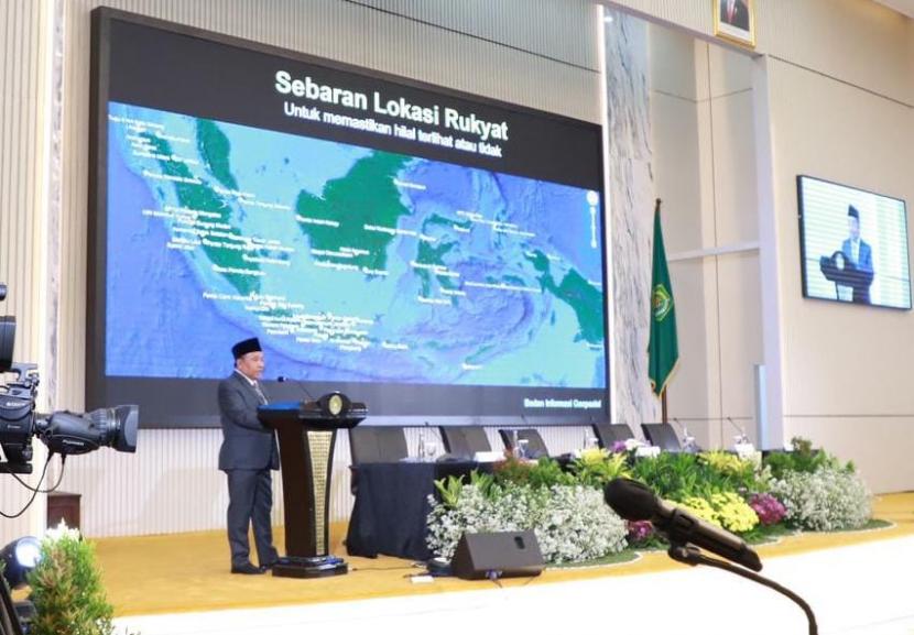 Kementerian Agama menggelar Sidang Isbat (Penetapan) Awal Zulhijah 1444 Hijriyah, di Auditorium HM Rasjidi Kantor Kementerian Agama Jakarta, Ahad (18/6/2023). 