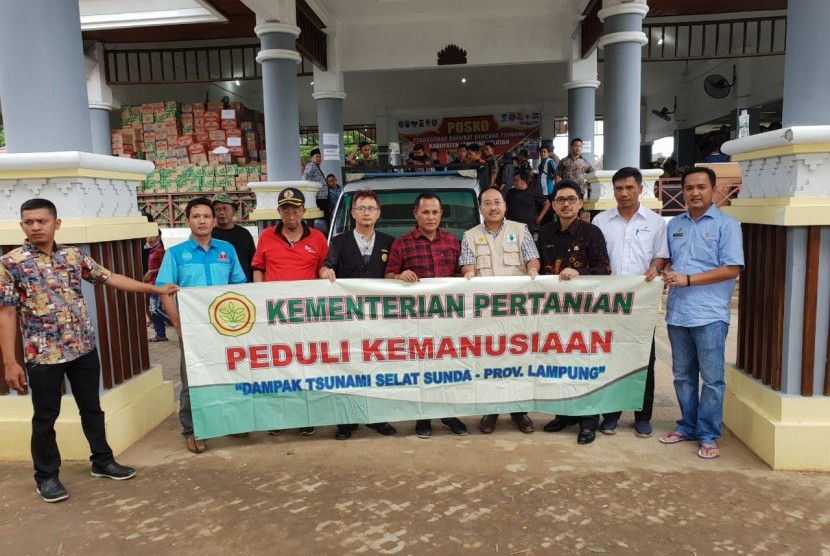 Kementerian Pertanian (Kementan) melalui Badan Penelitian dan Pengembangan Pertanian (Balitbangtan) melakukan aksi cepat menyalurkan bantuan bagi korban Bencana Tsunami Selat Sunda.