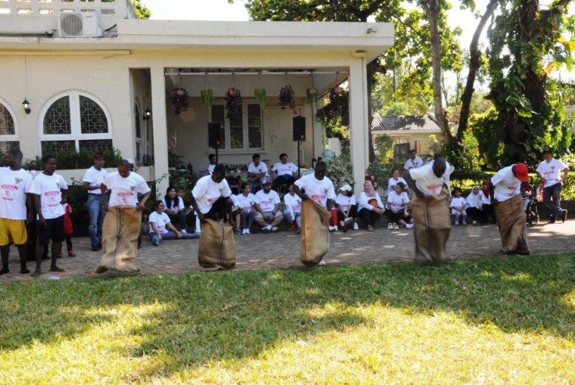 Kemeriahan menyambut Hari Ulang Tahun (HUT) Republik Indonesia ke-72 di KBRI Dar es Salaam, Tanzania.