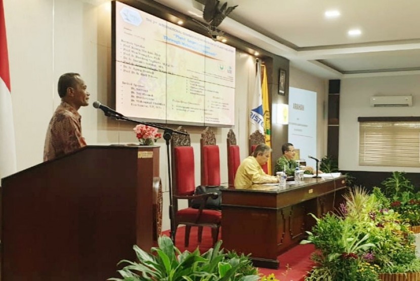 Kepala Badan Ketahanan Pangan (BKP) Kementerian Pertanian, Agung Hendriadi dalam seminar dan workshop Internasional Plant Industry. 