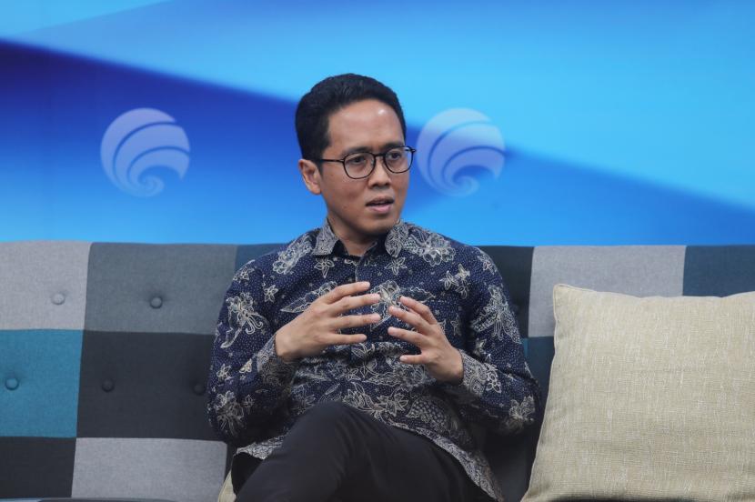 Kepala Badan Standar, Kurikulum dan Asesmen Pendidikan Kemendikbudristek Anindito Aditomo saat menjelaskan soal Artificial Intelligence (AI) dalam diskusi daring di Jakarta, Senin (6/5/2024). 
