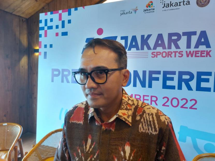 Kepala Bidang Pemasaran Disparekraf DKI Jakarta, Hari Wibowo dalam Konferensi Pers Jakarta Sports Week (JSW) di Senayan, Jakarta, Senin (7/11/2022).