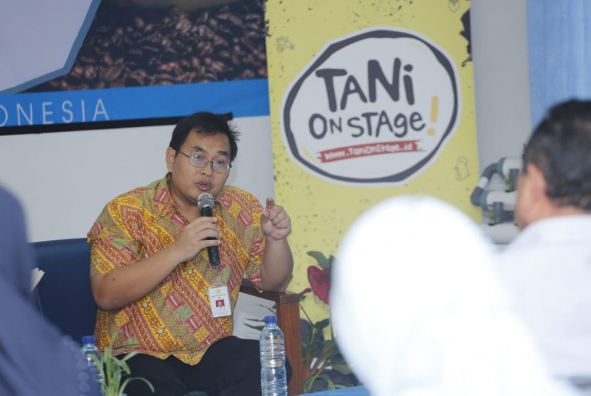 Kepala Biro Humas dan Informasi Publik Kementan Kuntoro Boga Andri membeberkan berbagai capaian sektor pertanian selama empat tahun terakhir saat menggelar Tani On Stage (TOS) di Universitas Respati Indonesia, Jakarta Timur, Sabtu (22/12).
