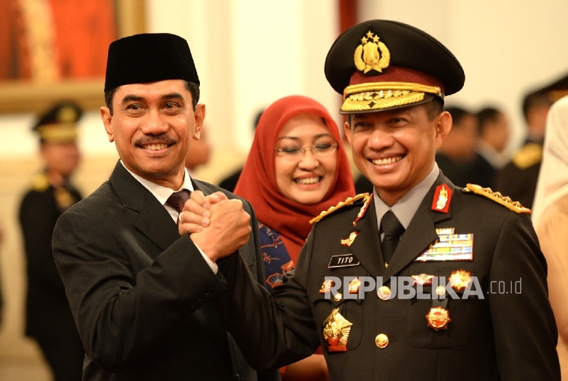 National Police Chief General Tito Karnavian and Chief of the National Counter-Terrorism Agency (BNPT) Suhardi Alius
