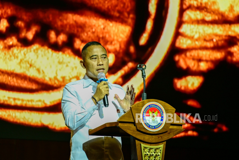 Kepala BNPT Komjen Eddy Hartono menghadiri Hari Peringatan dan Penghormatan Internasional untuk Para Korban Terorisme di kantor LPSK, Jakarta Timur, Kamis (21/8/2025).