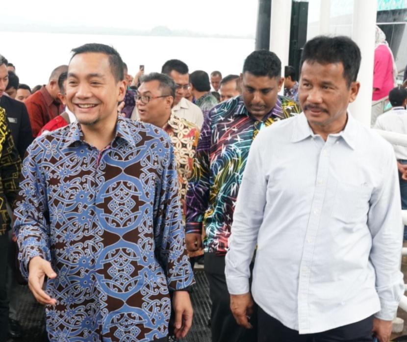 Kepala BP Batam, Muhammad Rudi menerima kunjungan Menteri Besar Johor, Yang Amat Berhormat (YAB) Dato Onn Hafiz Ghazi, Jumat (24/5/2024). Muhammad Rudi turut mendampingi Dato