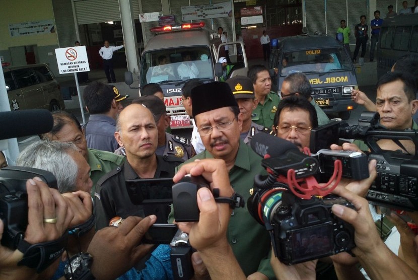 Kepala BP3TKI Medan Syahrum, seusai mengantar jenazah Ismadani, di Binjai, Medan, Senin (7/9).