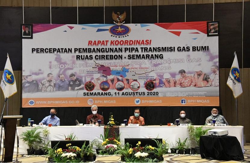Kepala BPH Migas M Fanshurullah Asa memimpin rapat koordinasi dengan stakeholder terkait upaya mempercepat pembangunan pipa transmisi gas Cirebon-Semarang (Cisem).