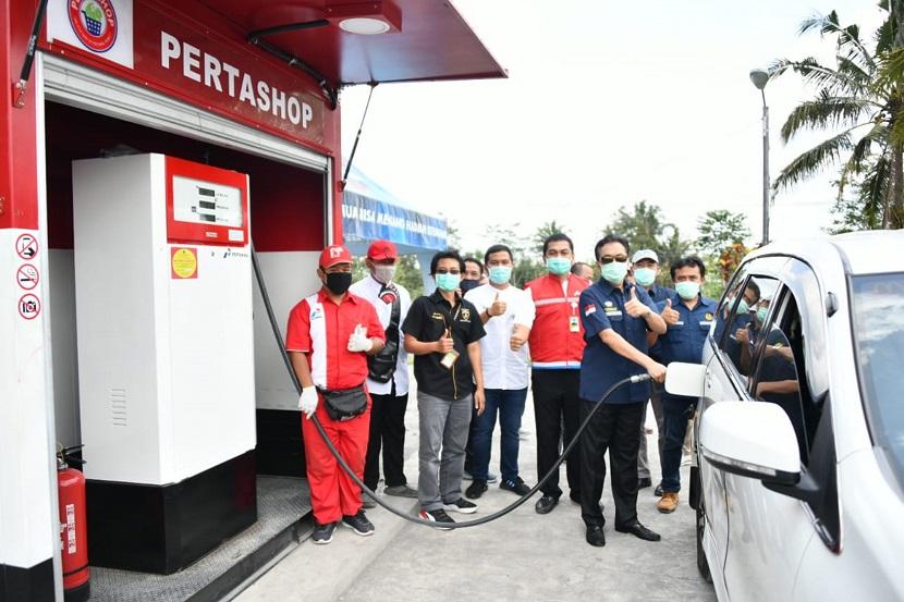 Kepala BPH Migas M Fanshurullah Asa meninjau langsung Pertashop dengan penjualan tertinggi se Indonesia yang berlokasi di Sleman, Yogyakarta.