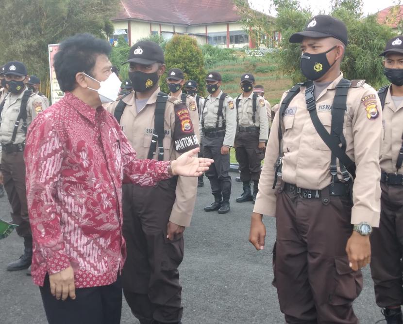 Kepala BPIP saat berdialog dengan siswa di SPN Bukit Kaba, Rejang Lebong, Bengkulu, Kamis (17/11).