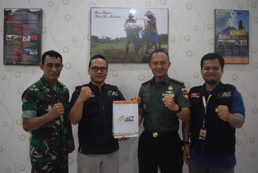 Kepala Cabang ACT DIY, Bagus Suryanto, saat berkunjung ke Korem 072/Pamungkas Yogyakarta. 