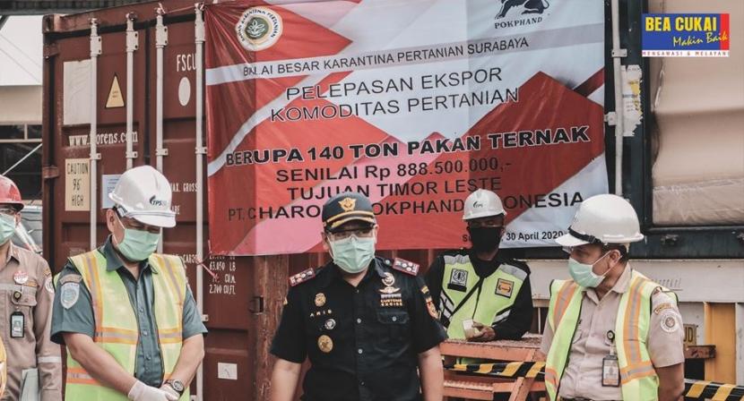 Kepala Kantor Bea Cukai Tanjung Perak, Aris Sudarminto, yang hadir dalam pelepasan simbolis produk ekspor di Terminal Petikemas Surabaya, beberapa waktu lalu.