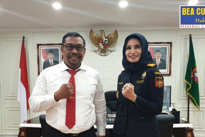 Kepala Kantor Bea Cukai Wilayah Maluku, Finari Manan mengunjungi Gubernur Maluku Murad Ismail pada Jumat (6/9).