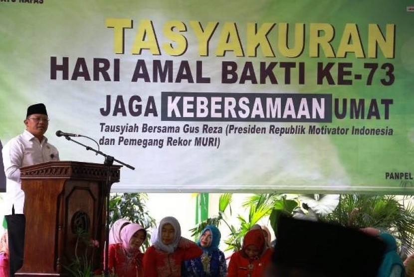 Kepala Kantor Wilayah Kementerian Agama DKI Jakarta Saiful Mujab saat memberikan sambutan.