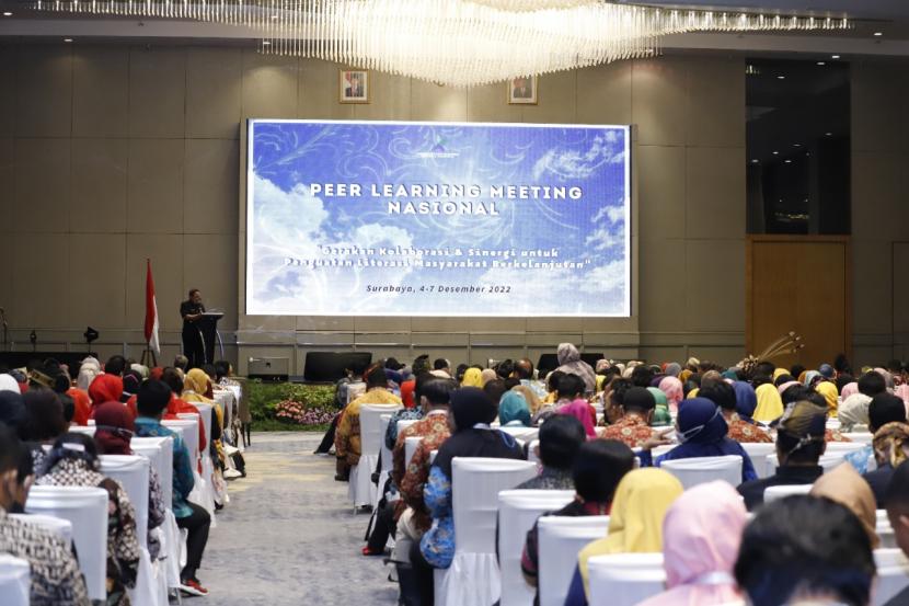 Kepala Perpustakaan Nasional (Perpusnas), Muhammad Syarif Bando dalam kegiatan Peer Learning Meeting (PLM) Nasional Program Transformasi Perpustakaan Berbasis Inklusi Tahun 2022 di Jakarta, Senin (5/12/2022). Ronggo Astungkoro