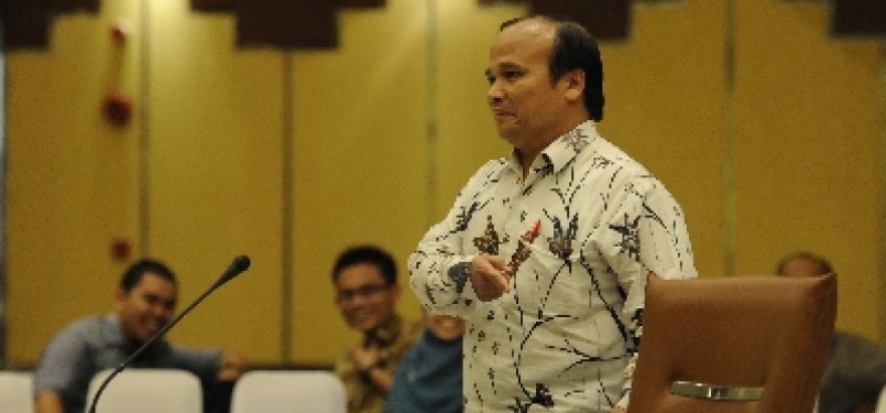Kepala Pusat Pelaporan dan Analisis Transaksi Keuangan (PPATK) Yunus Husein saat mengikuti wawancara seleksi calon pimpinan Komisi Pemberantasan Korupsi (KPK) di Kementerian Hukum dan HAM, Jakarta.