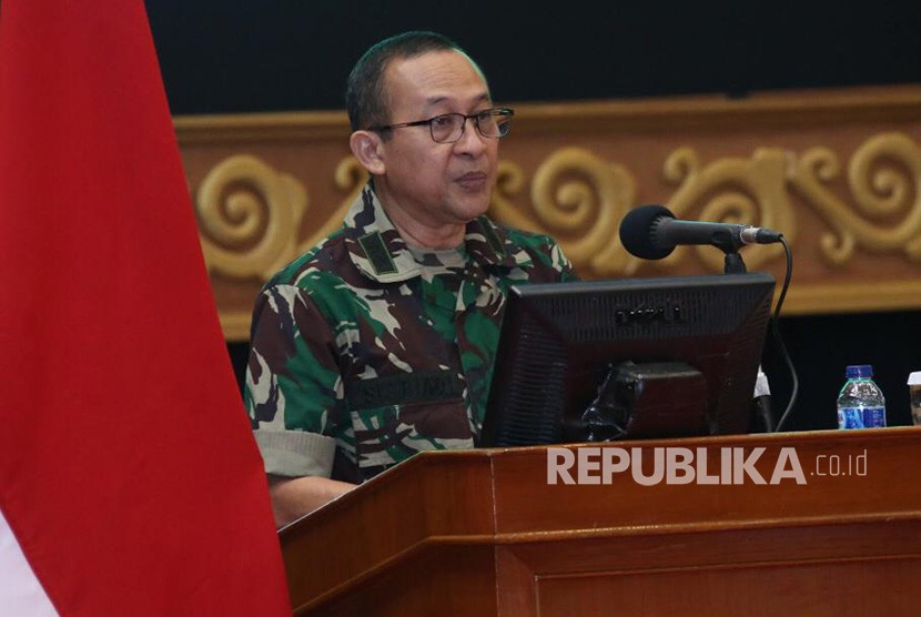 Kepala Pusat Penerangan (Kapuspen) TNI, Mayjen TNI Sisriadi di Mabes TNI, Cilangkap, Jakarta Timur, Senin (22/7/2019).