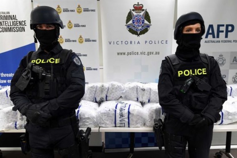 Kepolisian Federal Australia dengan zat pseudoephedrine yang ditemukan di Melbourne.