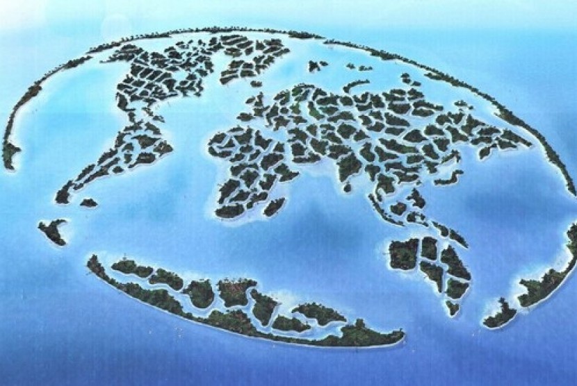 Kepulauan dunia di Teluk Persia, Dubai.