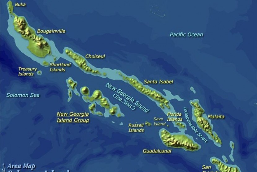 Peta Kepulauan Solomon (ilustrasi). Kepulauan Solomon untuk sementara waktu melarang kunjungan diplomat asing. 
