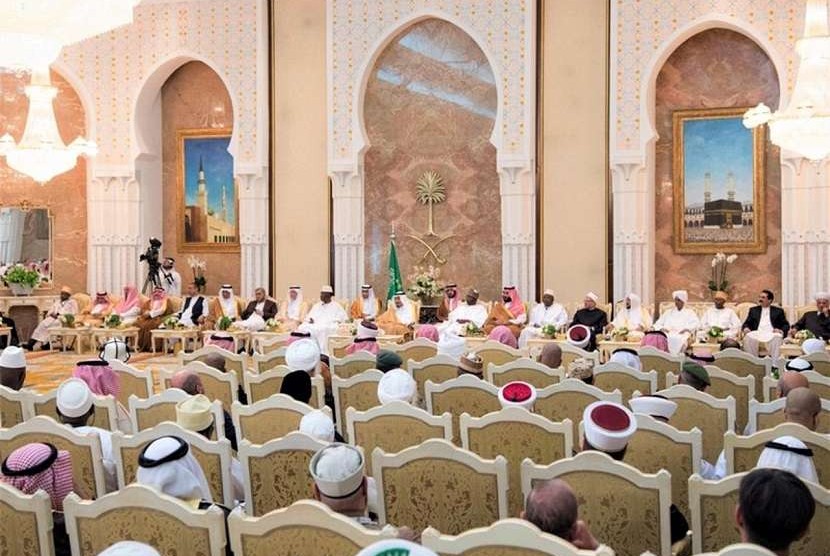 Kerajaan Arab Saudi menggelar acara Resepsi Tahunan penyambutan para tamu Allah di Istana Raja (al-Qasr al-Malaki), Mina Mekkah, Selasa (22/8).
