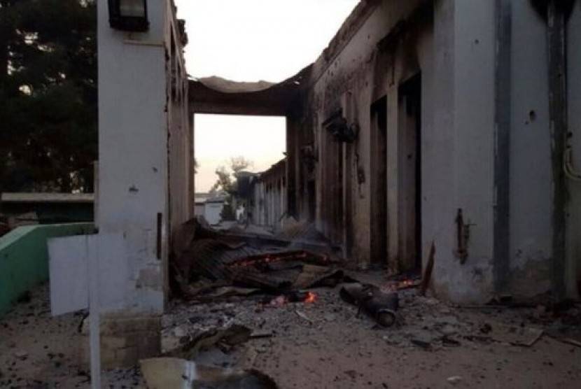 Kerusakan di sebuah rumah sakit di Kunduz, Afghanistan yang dilakukan AS, Sabtu (3/10).