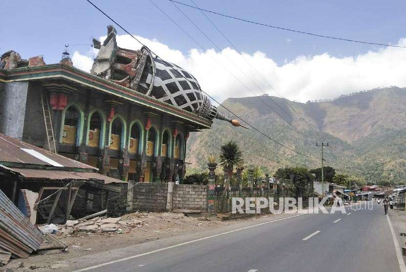 Kerusakan rumah infrastruktur akibat bencana gempa di Lombok, NTB