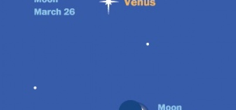 Ketika Venus, Jupiter, dan Bulan Sabit Tampak Bertemu