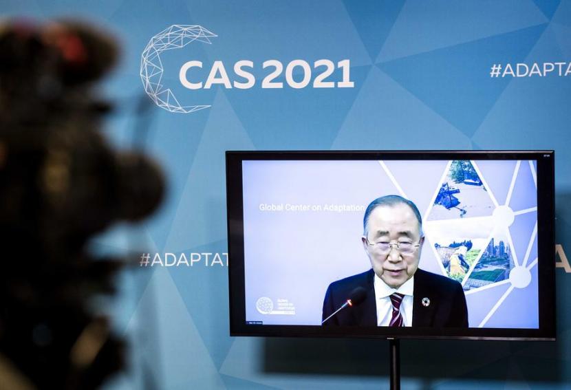 Ketua Global Center on Adaptation, Ban Ki-moon, hadir dalam KTT Adaptasi Iklim, 25-26 Januari.