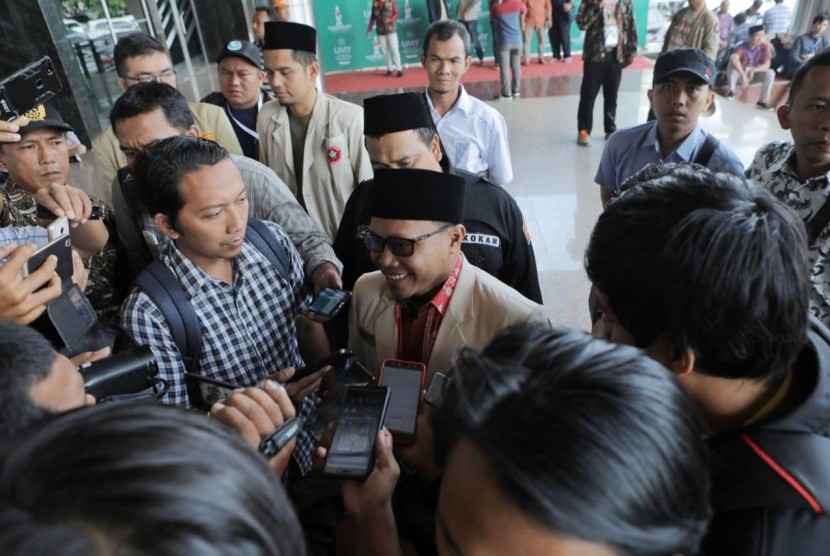 Ketua Bidang Hikmah Pimpinan Pusat Pemuda Muhammadiyah Sunanto di arena Muktamar PPPM, Yogyakarta, Rabu (28/11).