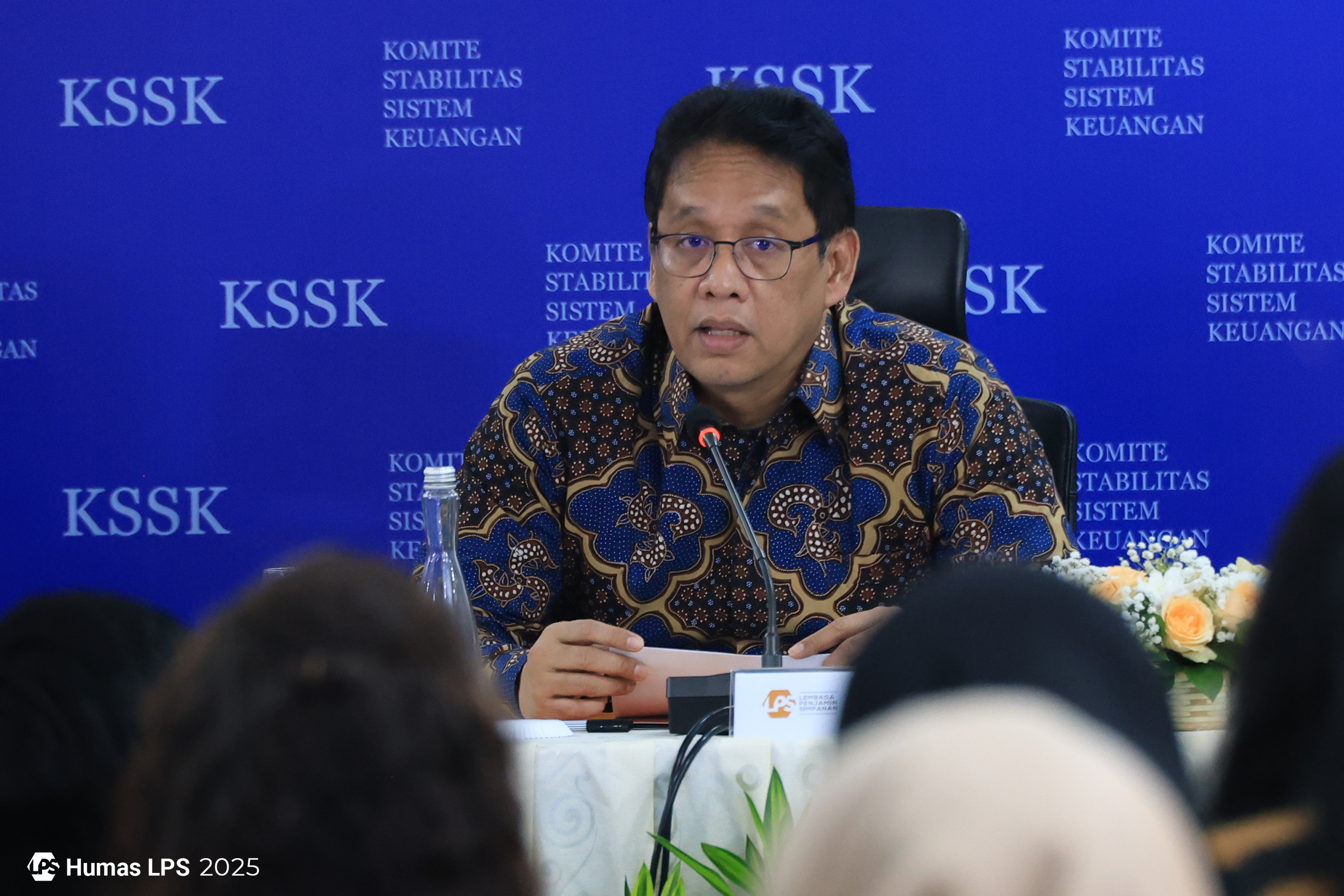 Ketua Dewan Komisioner Lembaga Penjamin Simpanan (LPS) Purbaya Yudhi Sadewa dalam konferensi pers KSSK kuartal II 2025, Senin (28/7/2025).