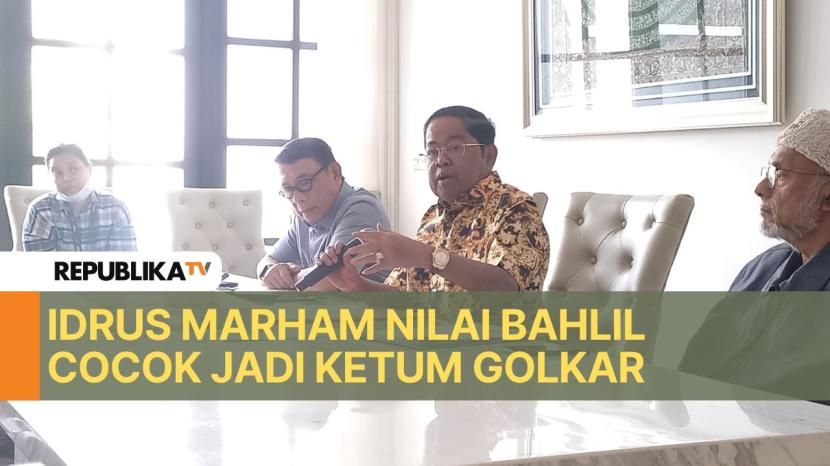 Ketua Dewan Pembina Bappilu Partai Golkar Idrus Marham saat konferensi pers di IM Center, Kecamatan Menteng, Jakarta Pusat, Selasa (13/8/2024). 