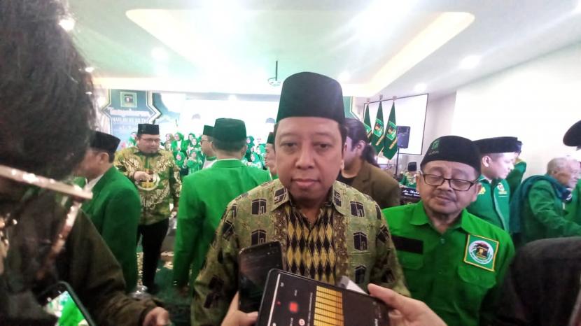 Ketua Dewan Pertimbangan PPP, Muhammad Romahurmuziy di Kantor DPP PPP, Jakarta, Kamis (5/1). PPP berharap konflik antara Rommy dan Erwin Aksa diselesaikan secara damai.