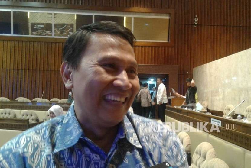 Ketua Dewan Pimpinan Pusat (DPP) Partai Keadilan Sejahtera (PKS) Mardani Ali Sera di Kompleks Parlemen Senayan, Jakarta, Selasa (28/8).