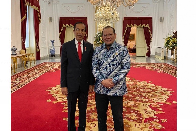 Ketua DPD RI AA LaNyalla Mahmud Mattalitti menemui Presiden RI Joko Widodo di Istana Merdeka, Jakarta, Kamis (23/1/2020) pagi