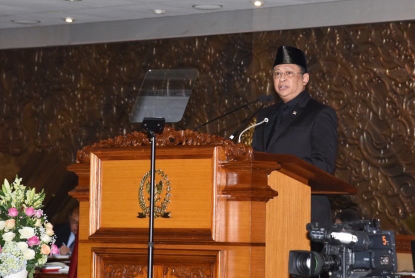 Ketua DPR RI Bambang Soesatyo saat Rapat Paripurna DPR, Jumat (18/5).