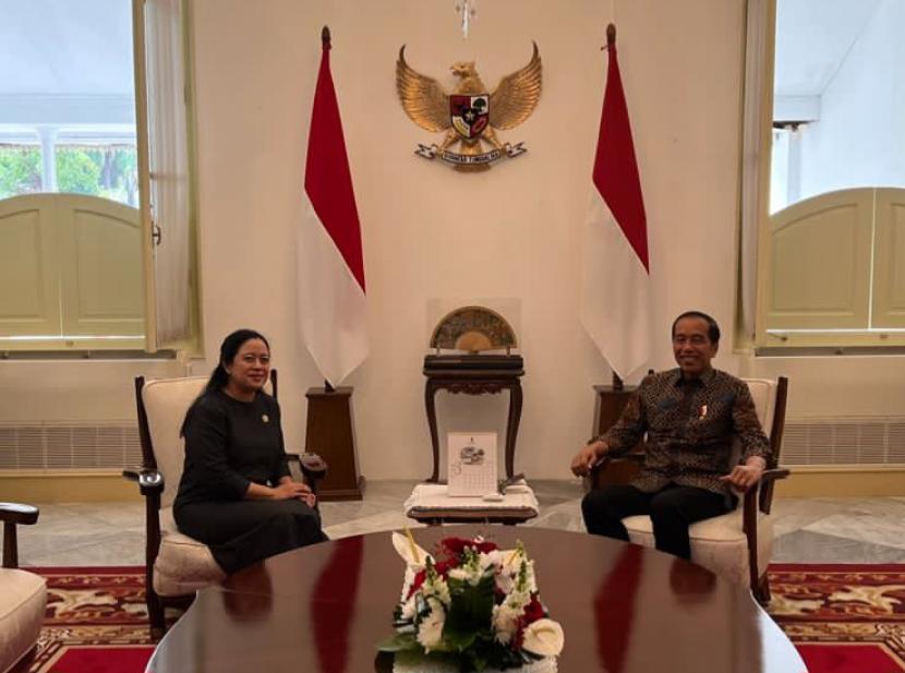 Ketua DPR RI Puan Maharani bertemu dengan Presiden Joko Widodo.