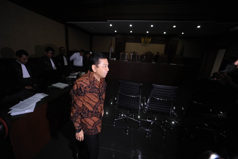 Ketua DPR RI Setya Novanto bersaksi dalam sidang kasus korupsi KTP elektronik (KTP-el) dengan terdakwa Andi Agustinus alias Andi Narogong di Pengadilan Tipikor Jakarta, Jumat (3/11).