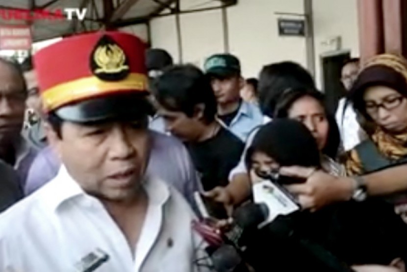 Ketua DPR RI, Setyo Novanto mengunjungi stasiun Pasar Senen, Selasa (7/7)