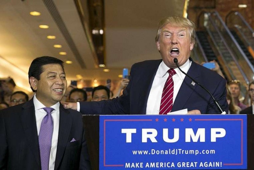 Ketua DPR Setya Novanto menghadiri kampanye kandidat capres AS dari Partai Republik, Donald Trump.