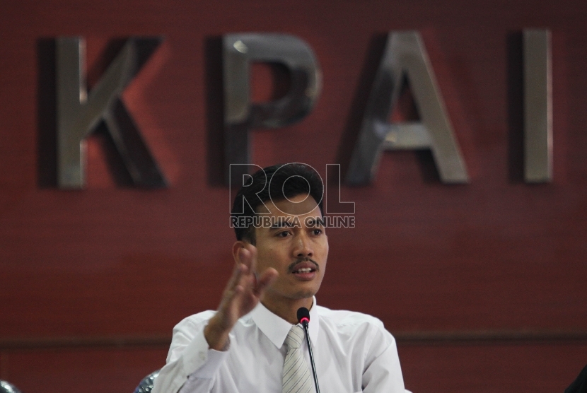 Ketua KPAI Asrorum Niam Sholeh saat memaparkan refleksi akhir tahun KPAI di kantor KPAI, Jakarta, Rabu (30/12).
